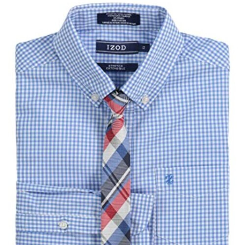 Boys Izod Blue Gingham Shirt